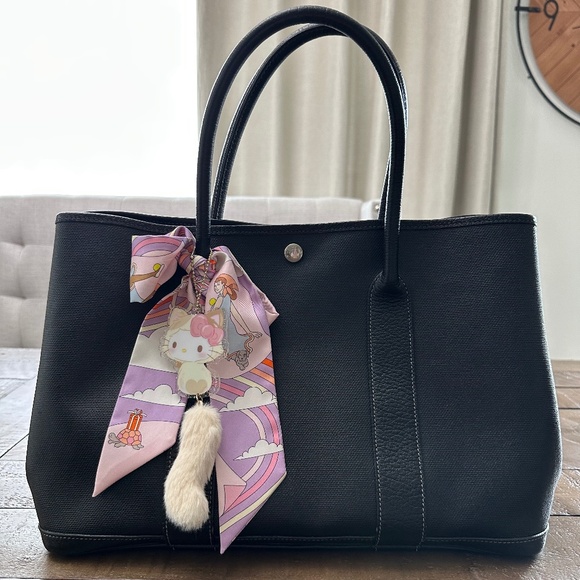 Hermes Garden Party Black Coated Canvas 36 cm - Picture 1 of 15